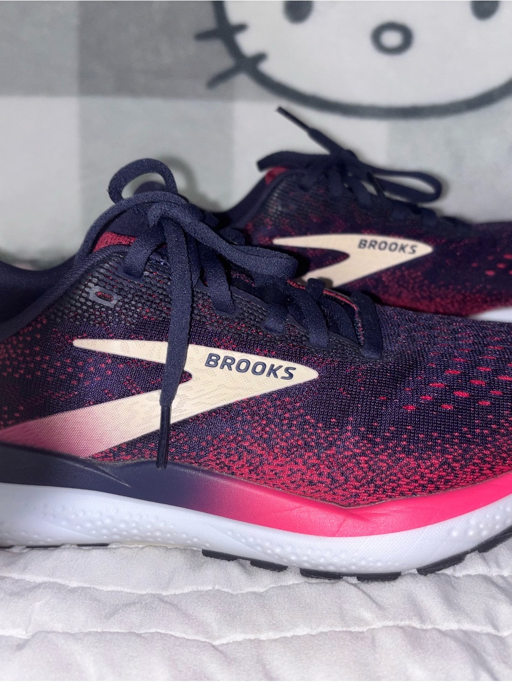 Brooks Women's Running Sneakers in Navy and Hot Pink